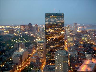 Boston's Hancock Building at Dusk